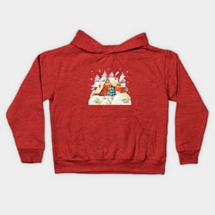 Xmas village Kids Hoodie